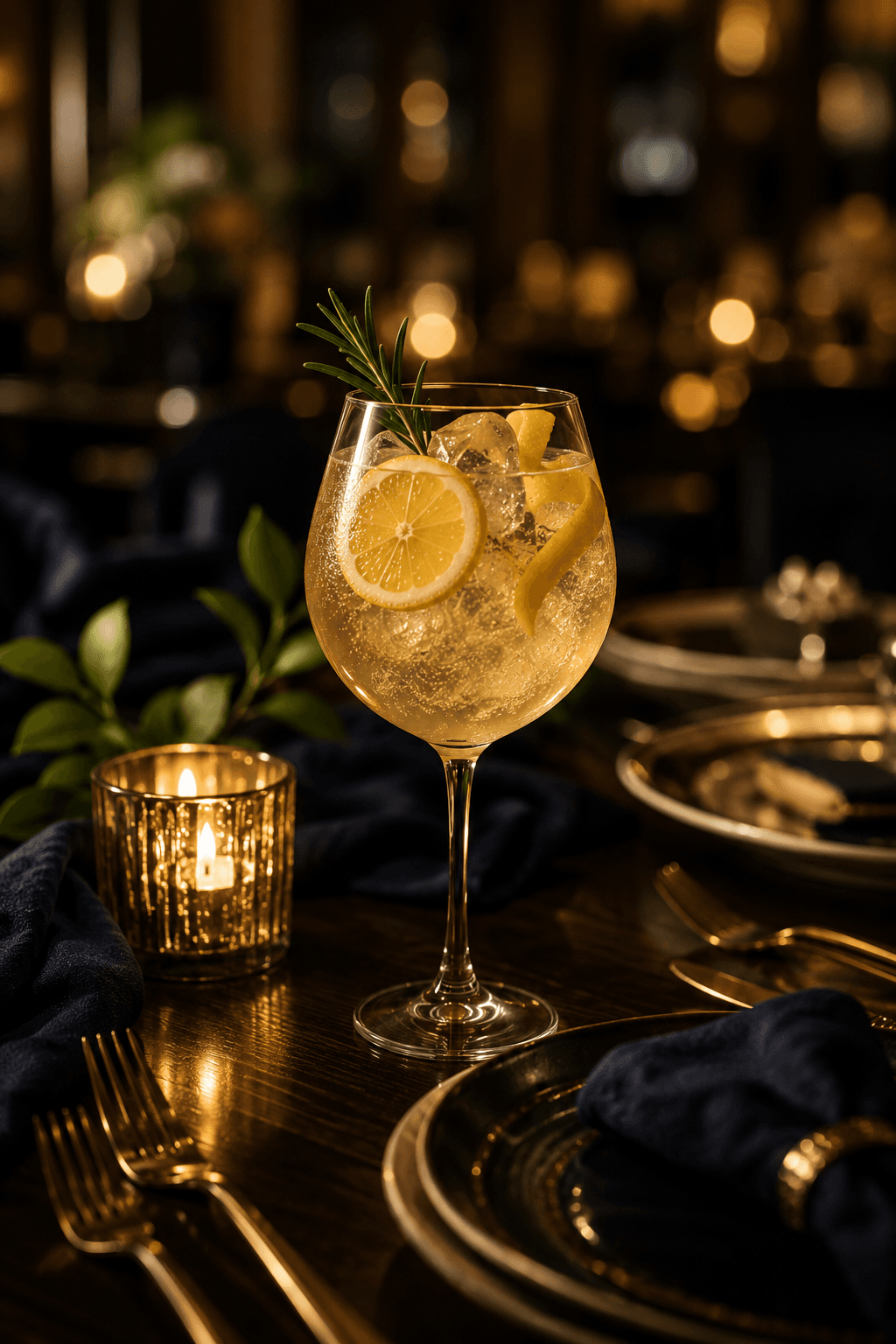 Limone Spritz em mesa de restaurante